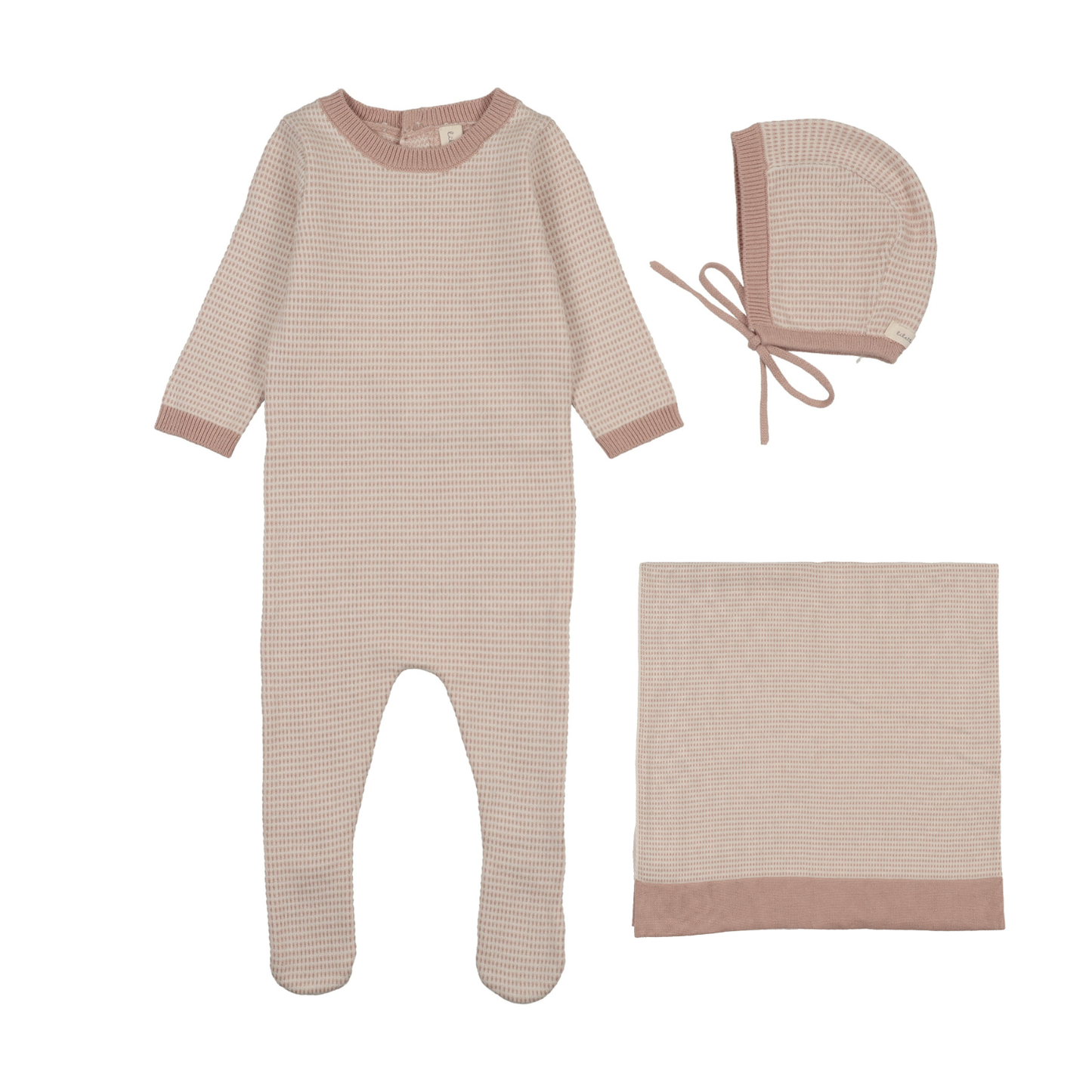 Lilette Two Tone Knit Layette Set