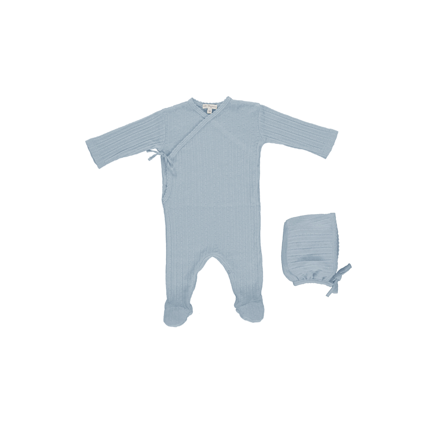 Bebe Organic Pointelle Bebe Wrap Overall Footie Set
