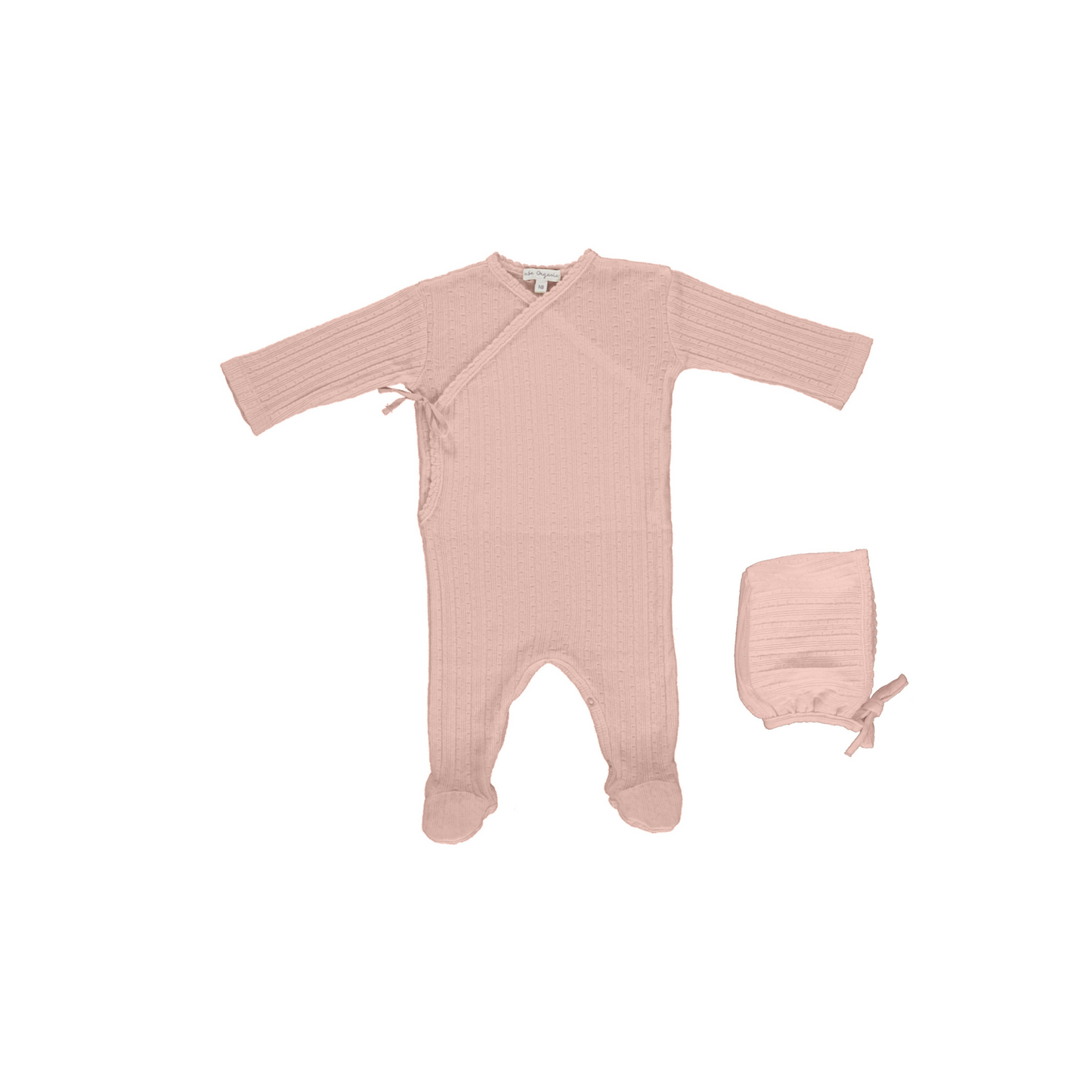 Bebe Organic Pointelle Bebe Wrap Overall Footie Set