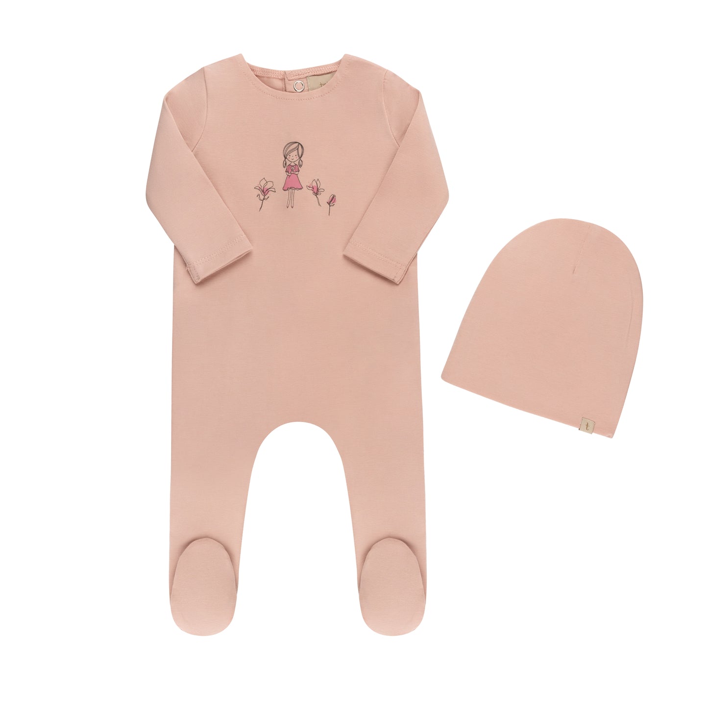 Tricot Bebe Doll/Bear Footie Set