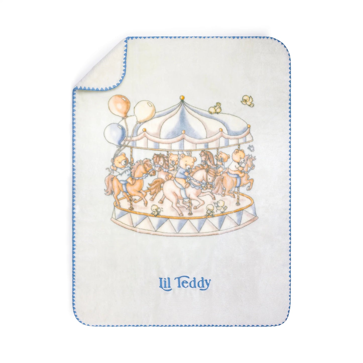 Lil Teddy Merry Go Snuggle Blanket 43" x 32"