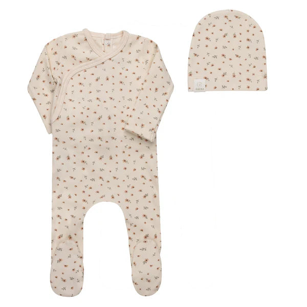 Aurora Floral Rib Footie Set