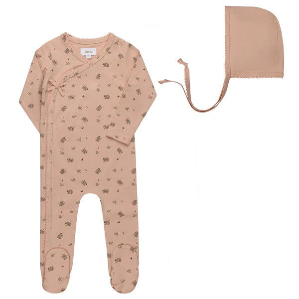 Aurora Jersey Cotton Floral/Nautical Print Footie Set