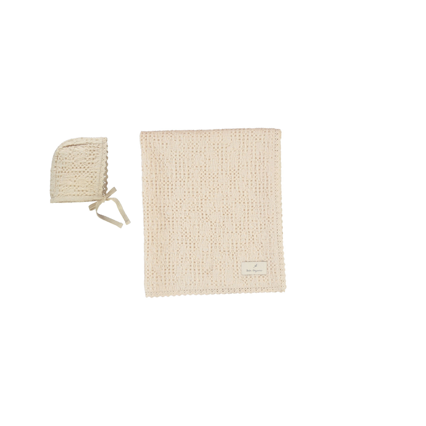 Bebe Organic Waffle Blanket and Bonnet