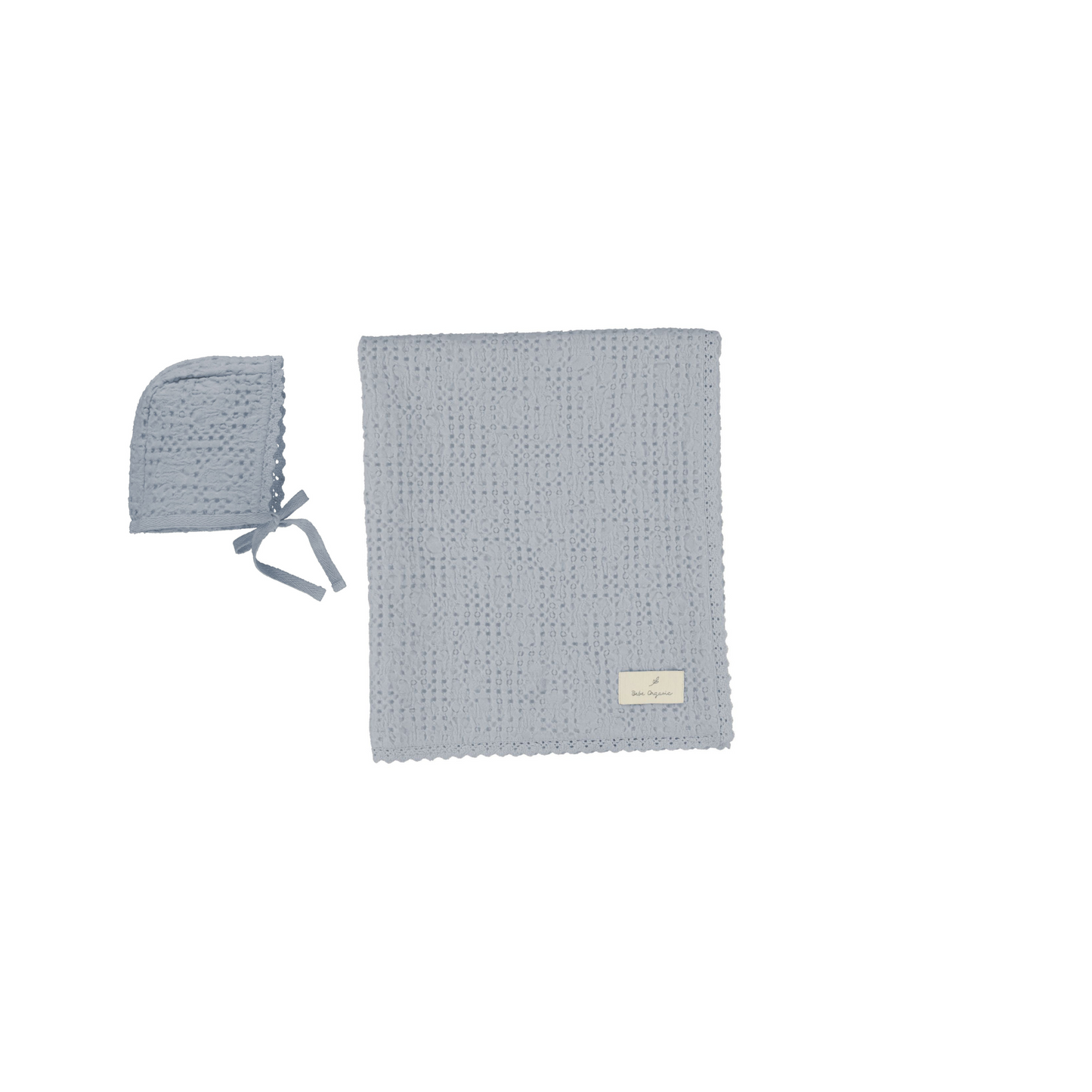 Bebe Organic Waffle Blanket and Bonnet