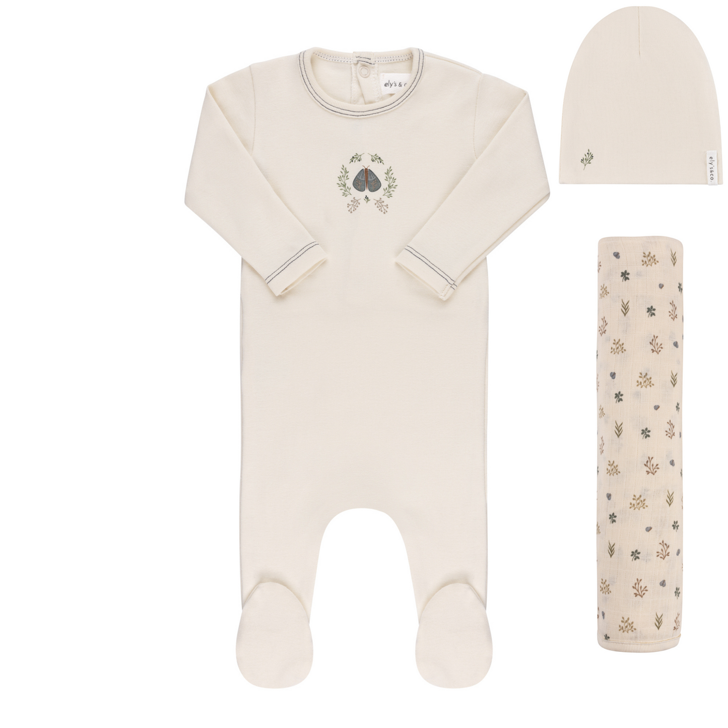 Ely's & Co. Garden Floral Center Layette Set