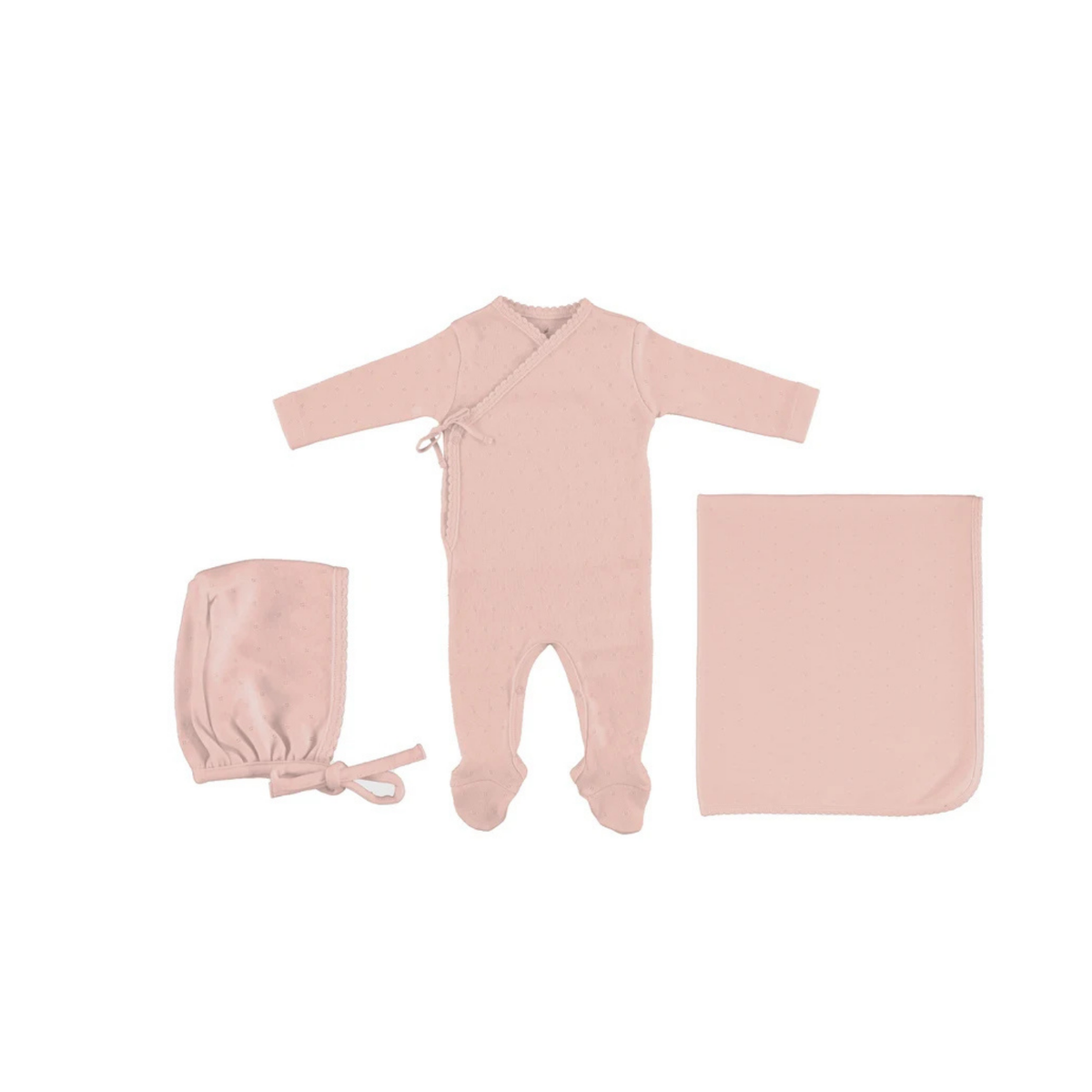 Bebe Organic Bebe Wrap Pointelle Overall Layette Set Aw26