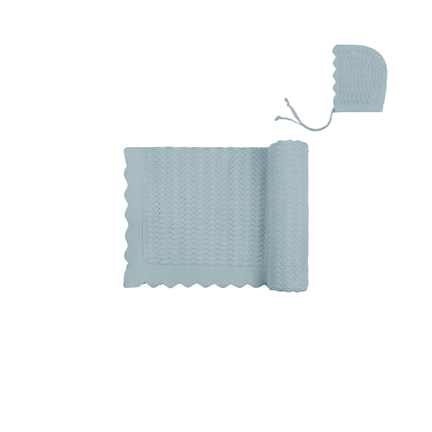 Looms By Ely's & Co. Knit Pointelle Blanket and Bonnet