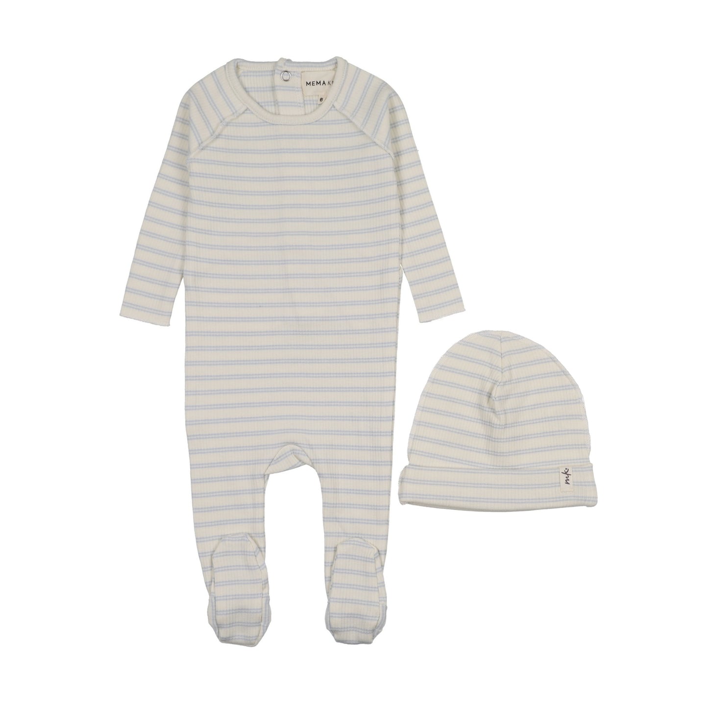 Mema Knits Rib Stripe Footie Set