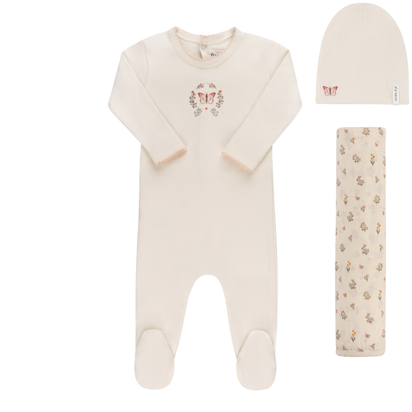 Ely's & Co. Garden Floral Center Layette Set