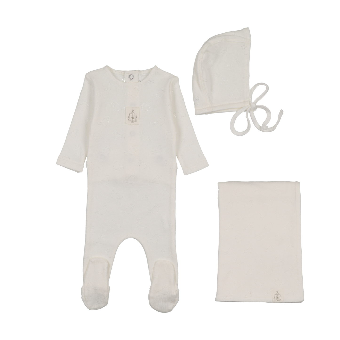 Bee and Dee Bird Pointelle Layette Set