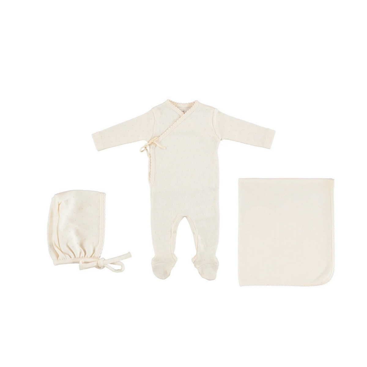 Bebe Organic Bebe Wrap Pointelle Overall Layette Set Aw26