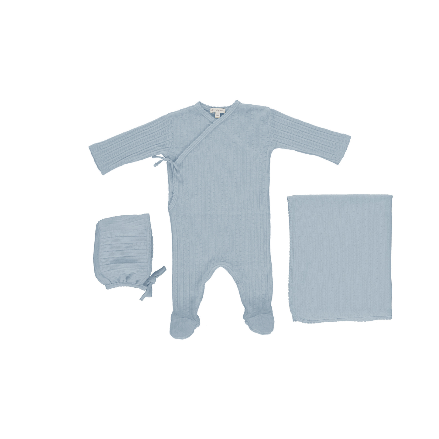 Bebe Organic Pointelle Bebe Wrap Overall Layette Set