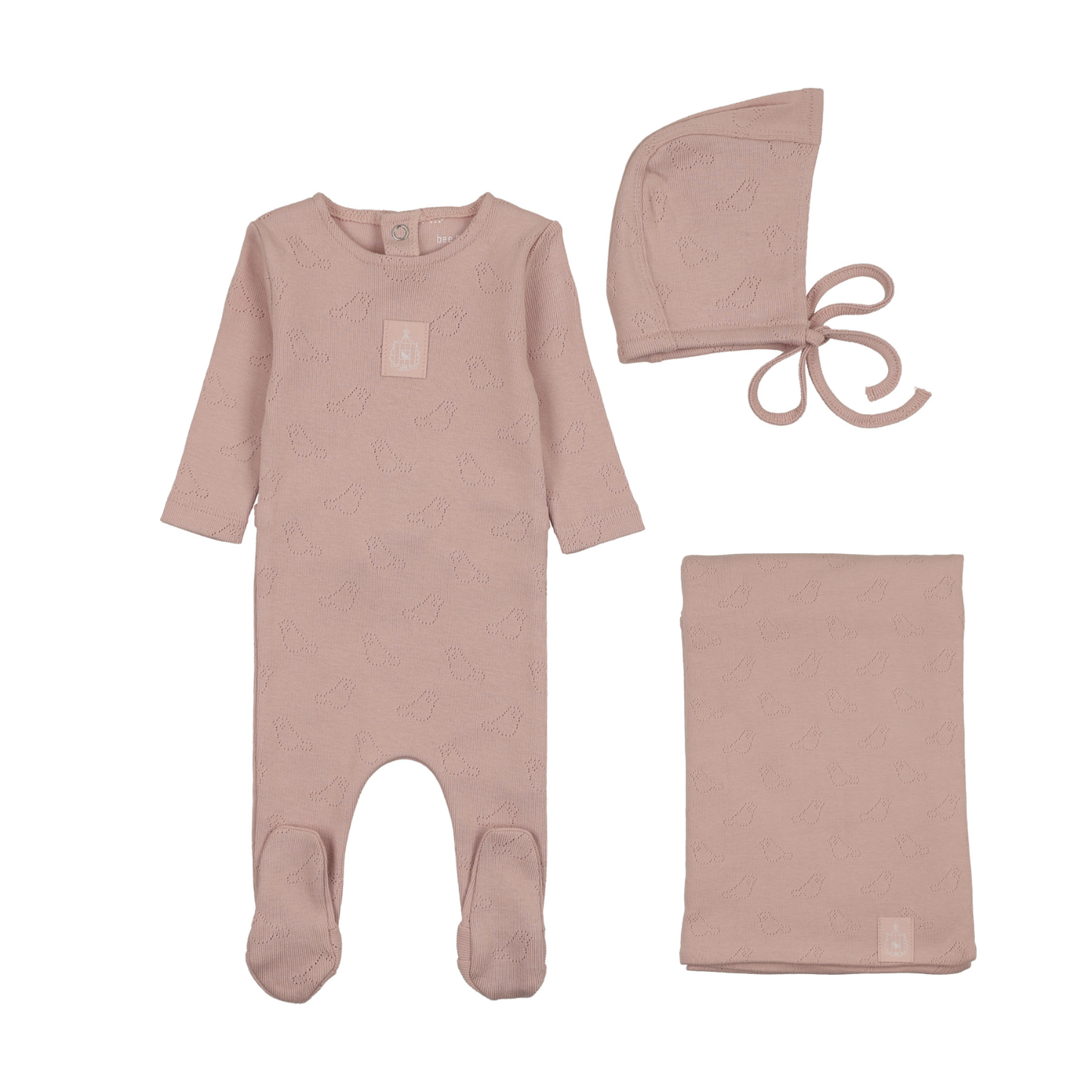 Bee and Dee Bird Pointelle Layette Set