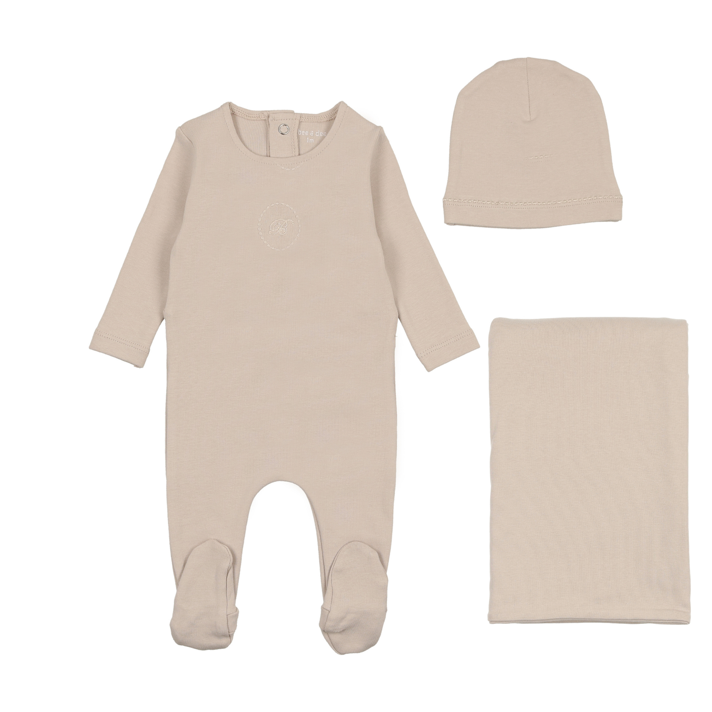 Bee and Dee Ribbon Applique Layette Set
