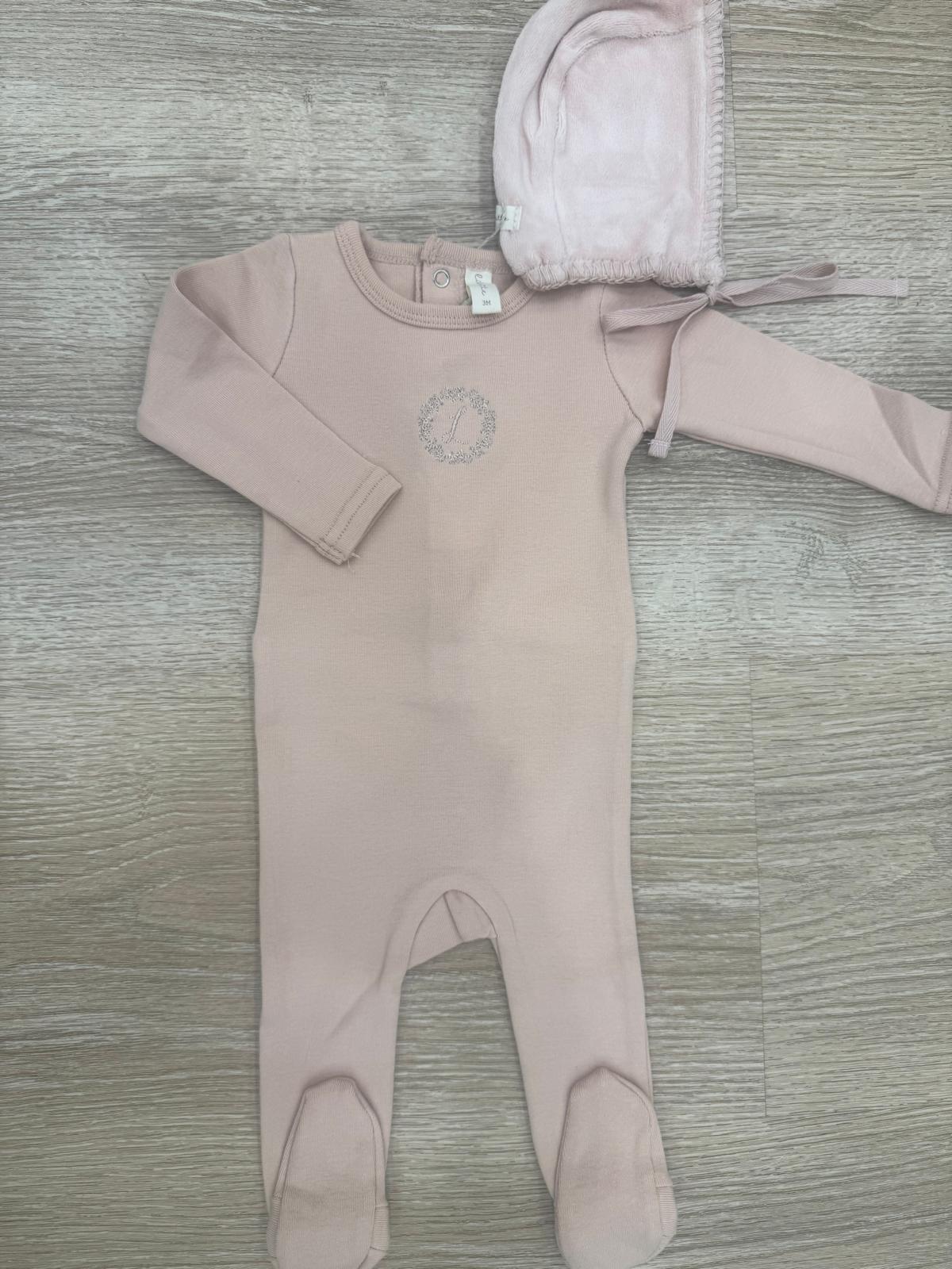 Lilette Velour Cardi Footie Set