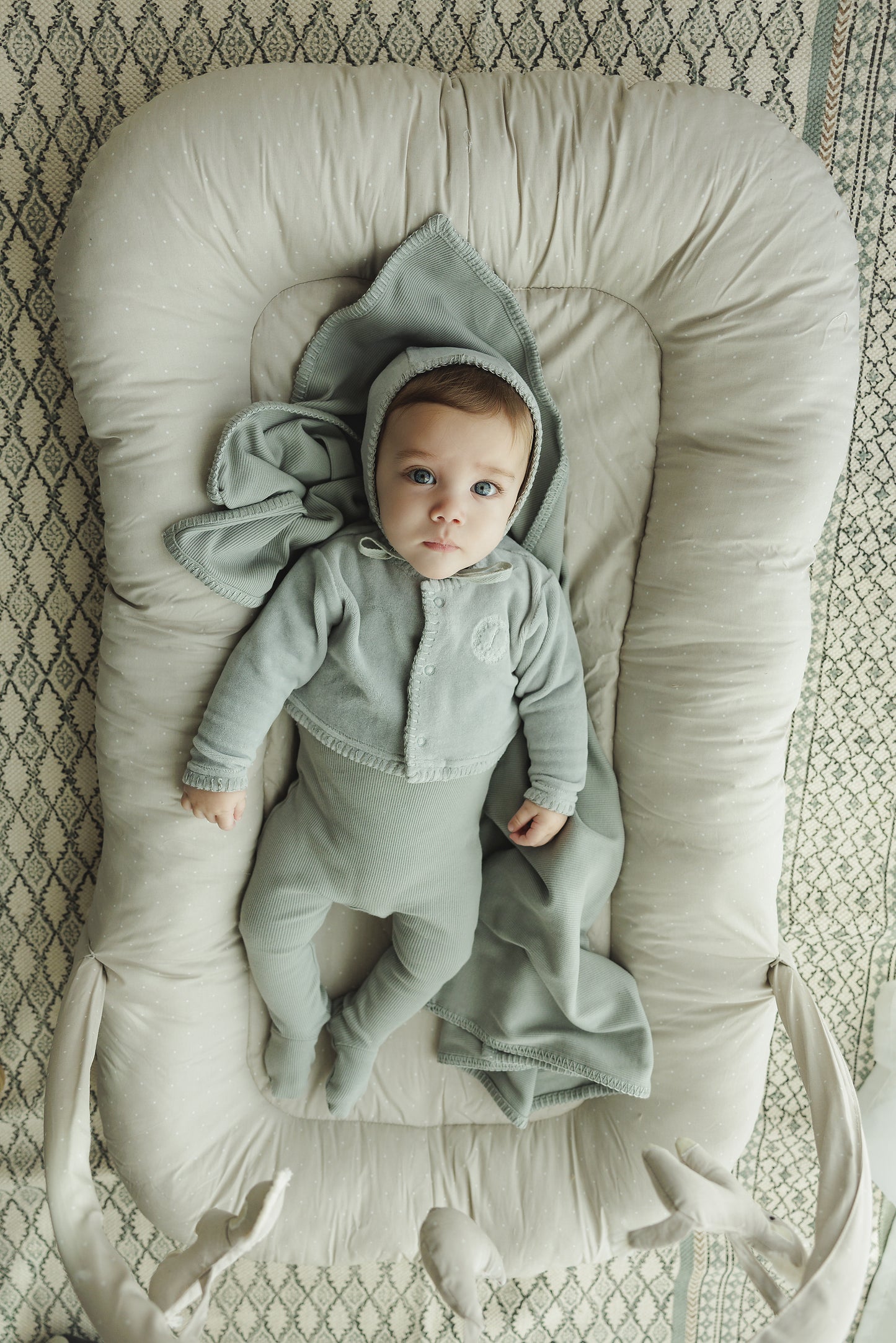 Lilette Velour Cardi Footie Set