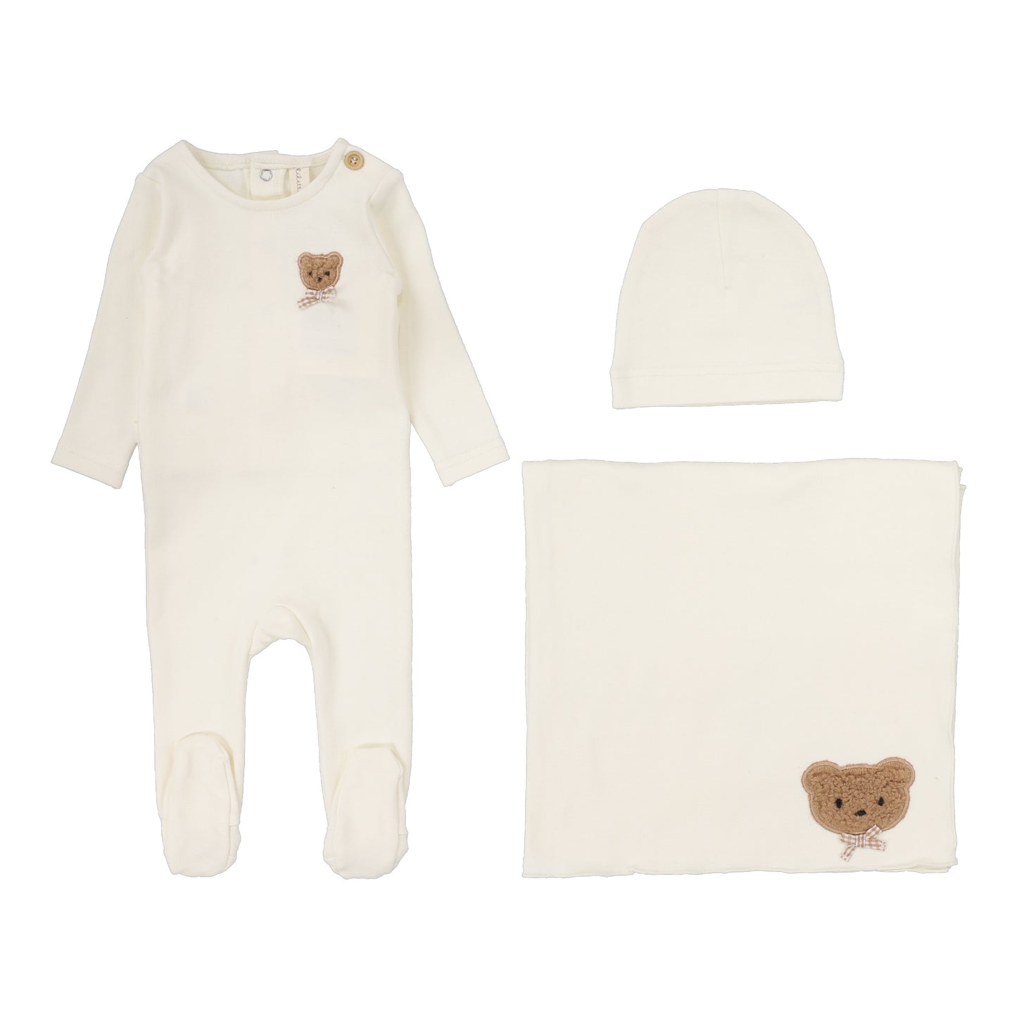 Lilette Bear Applique Layette Set
