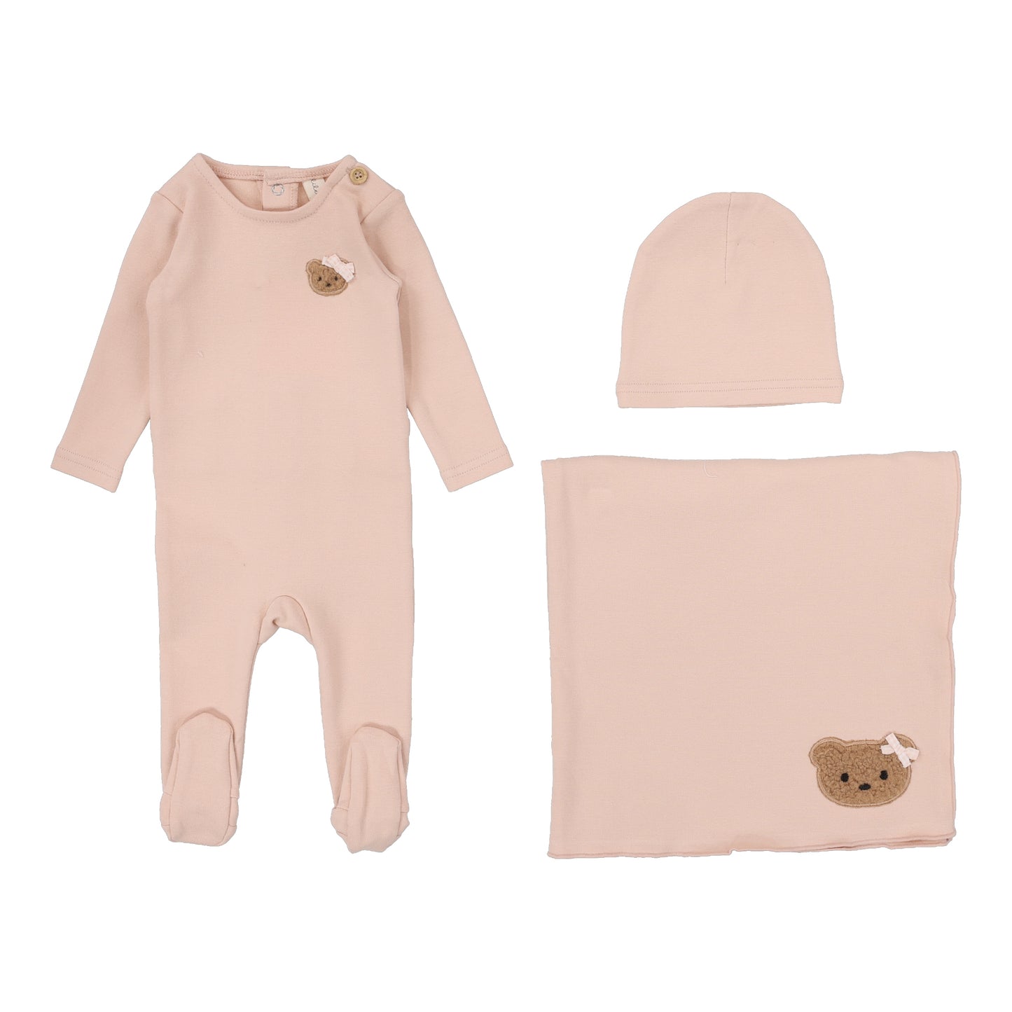 Lilette Bear Applique Layette Set