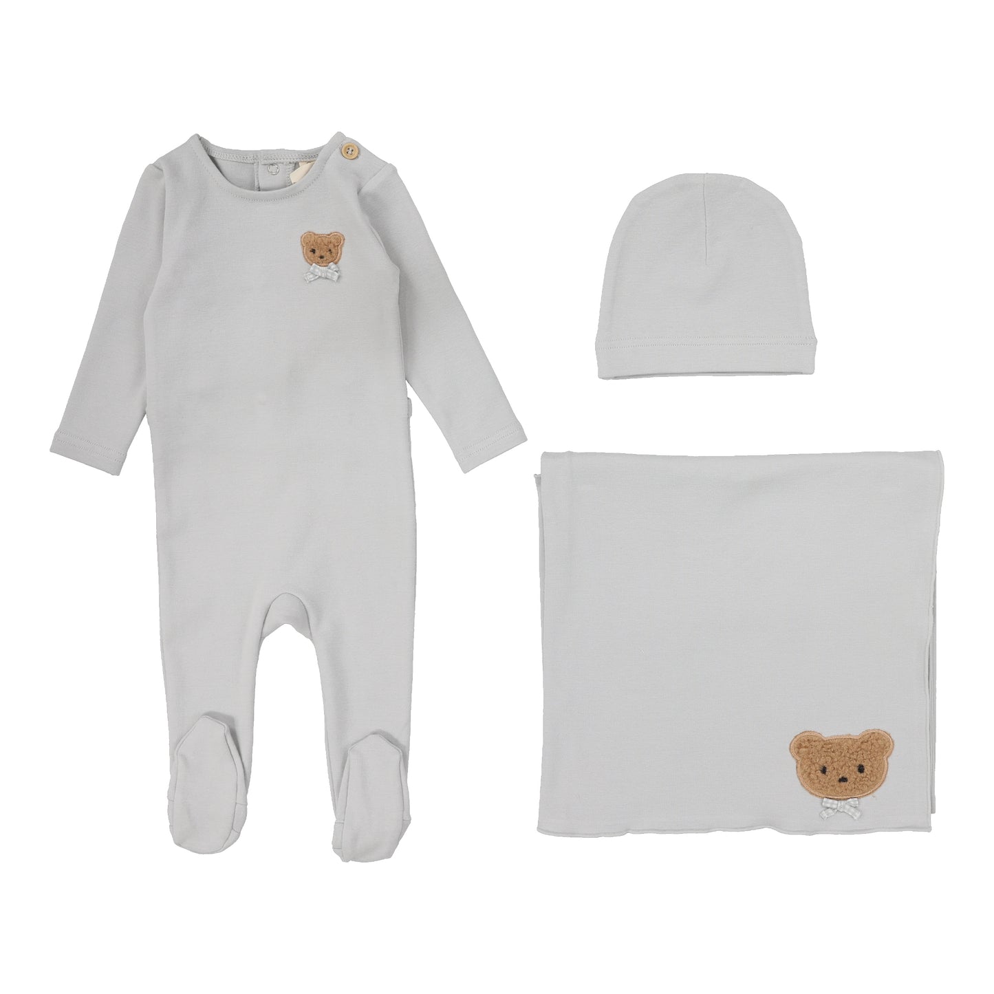 Lilette Bear Applique Layette Set