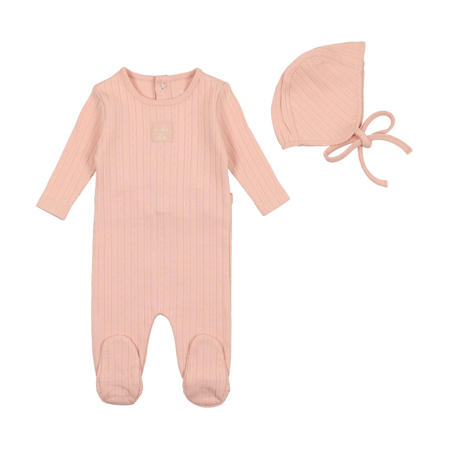 Bee and Dee Classic Pointelle Footie and Bonnet