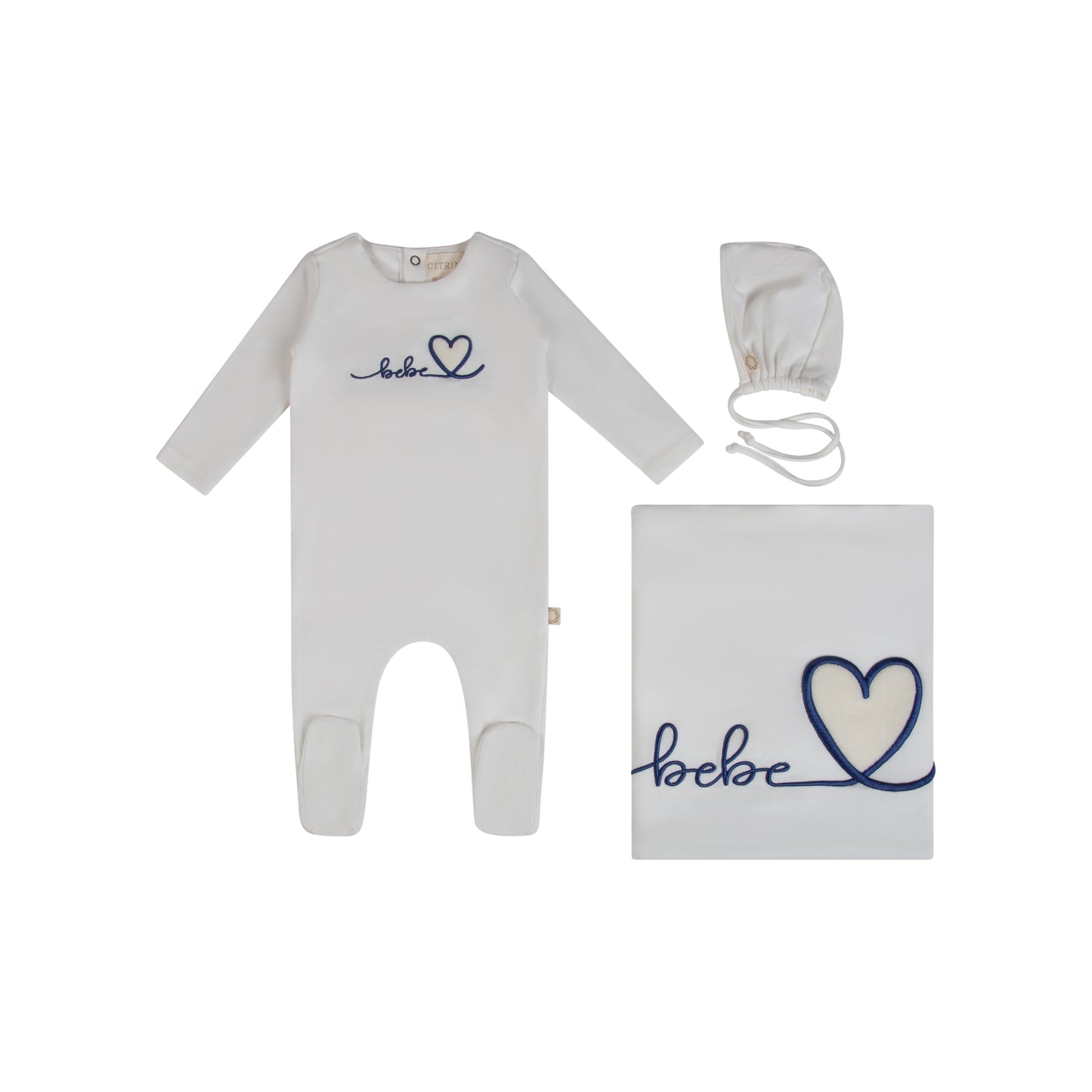 Citrine Heart Typography Layette Set