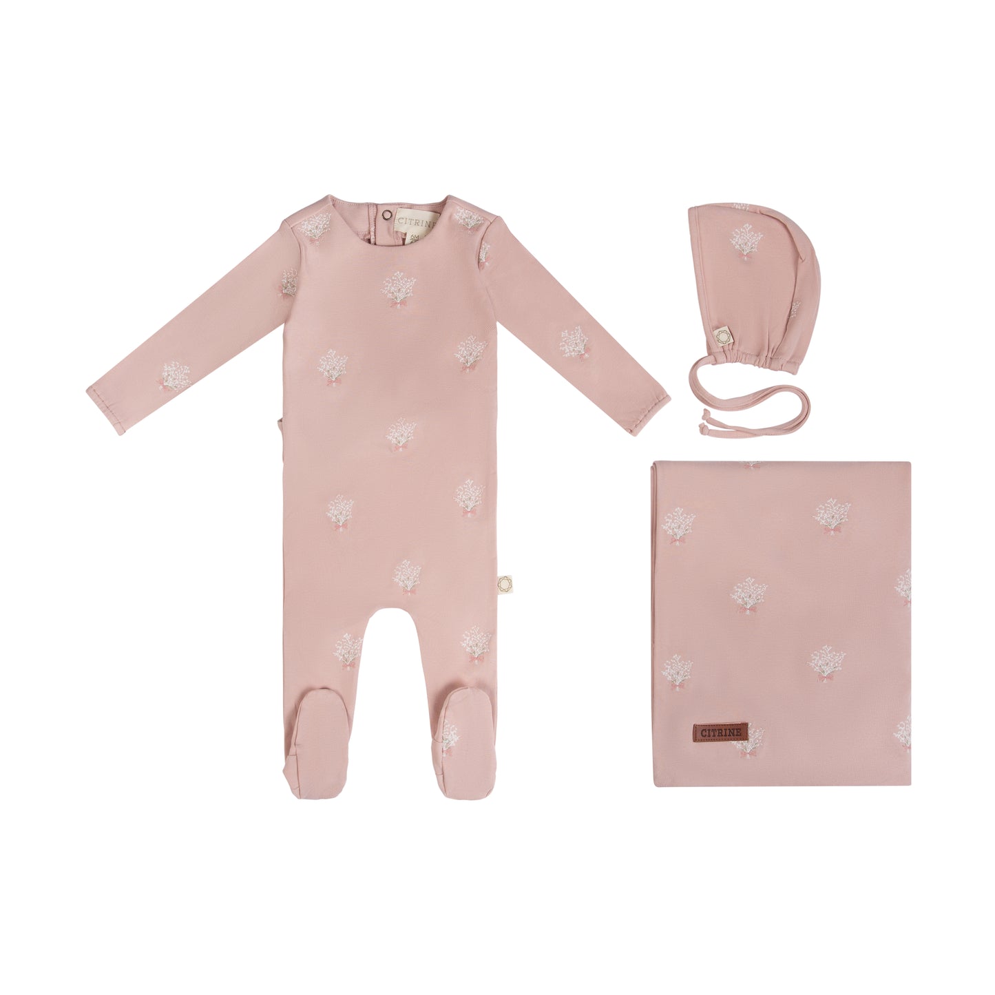 Citrine Baby's Breath Layette Set