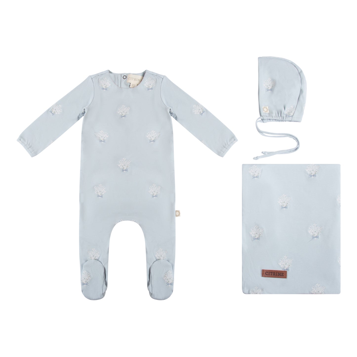Citrine Baby's Breath Layette Set