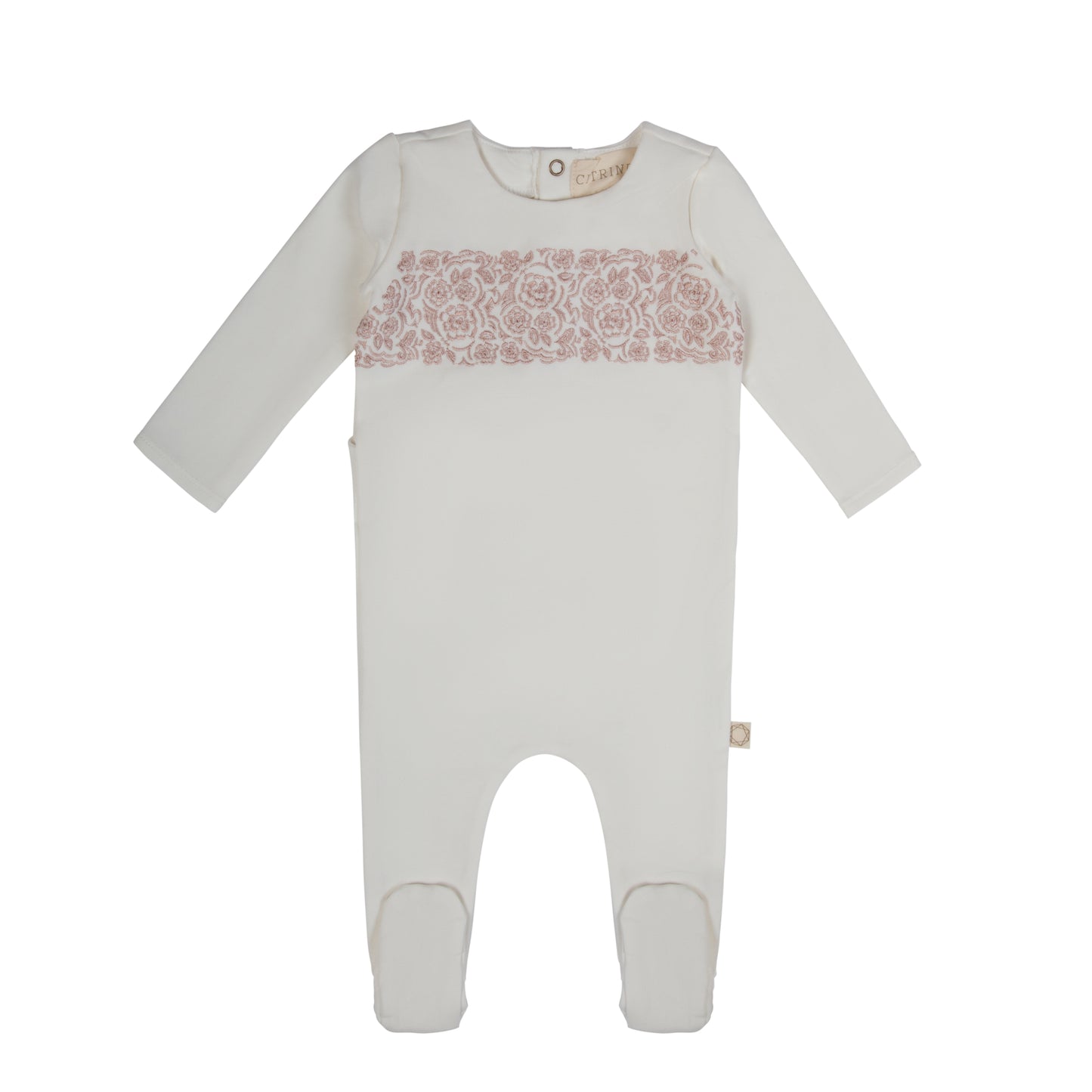 Citrine Lace Embroidery Footie