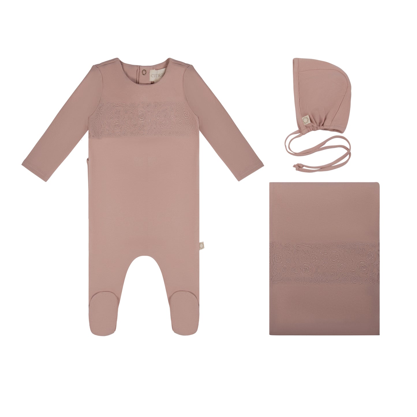 Citrine Lace Embroidery Layette Set