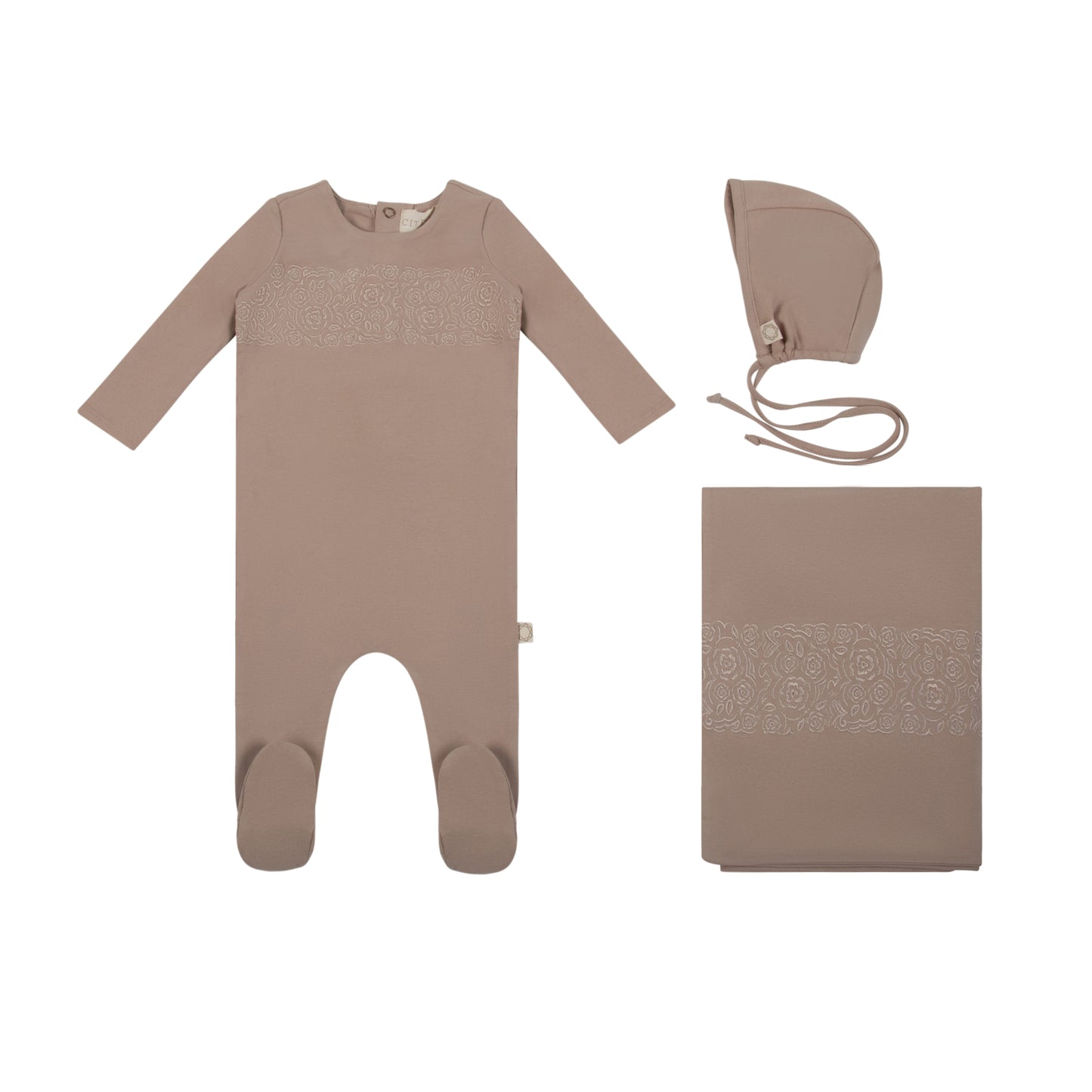 Citrine Lace Embroidery Layette Set