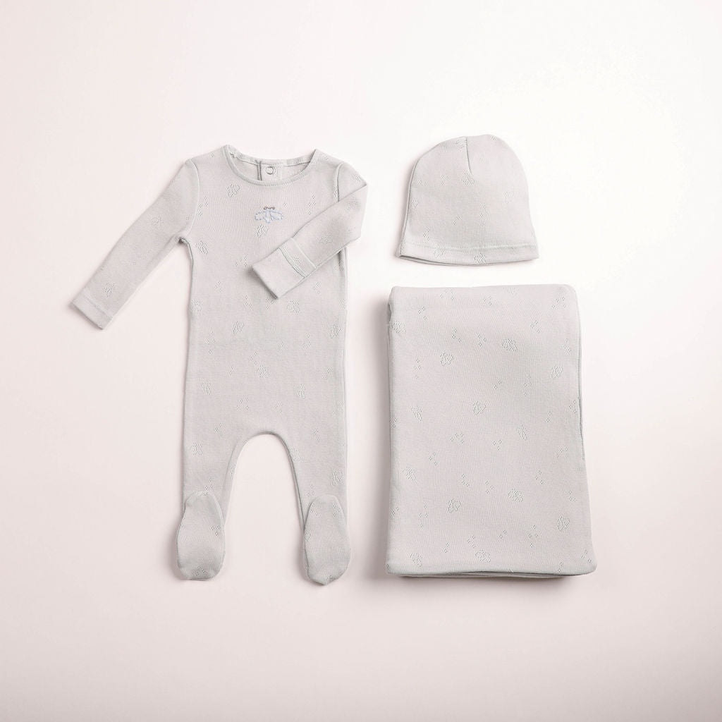 Bee and Dee Wings Pointelle Layette Set