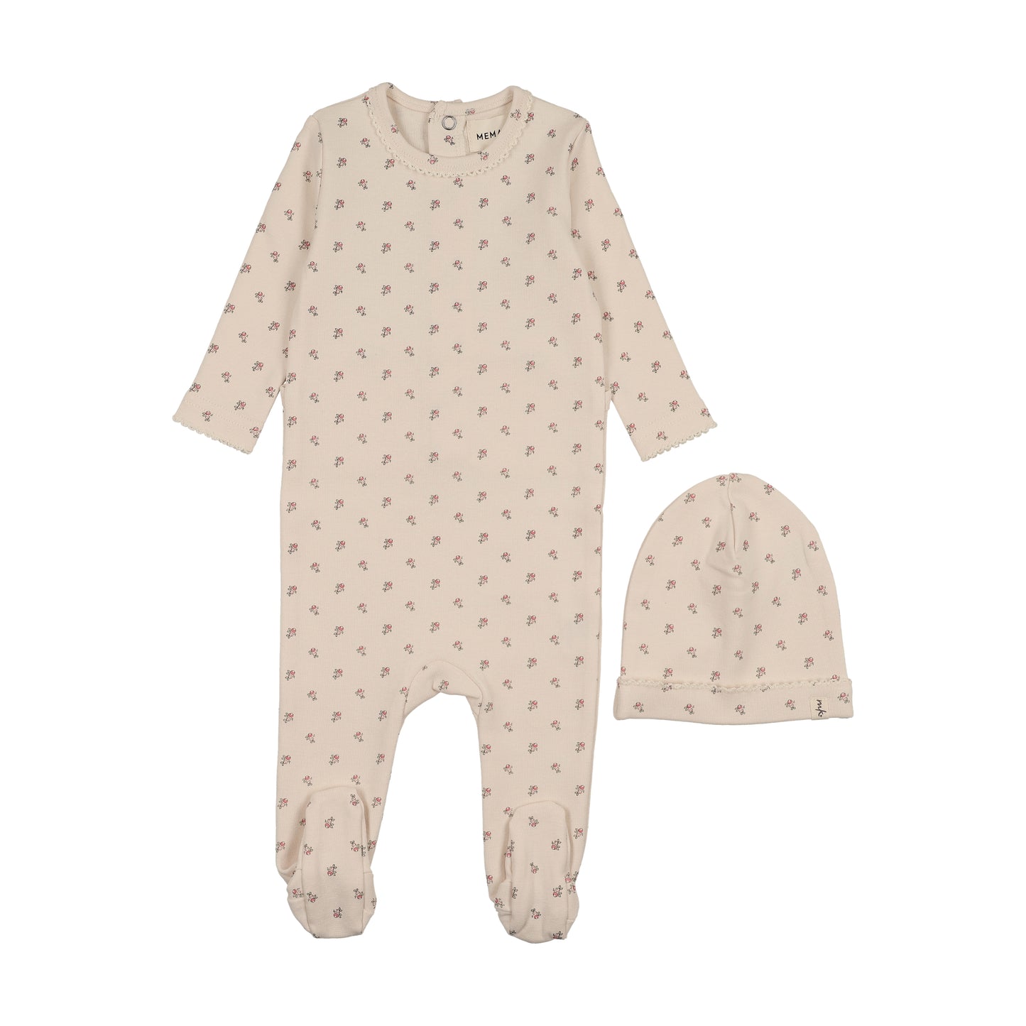 Mema Knits Berry Print Footie Set
