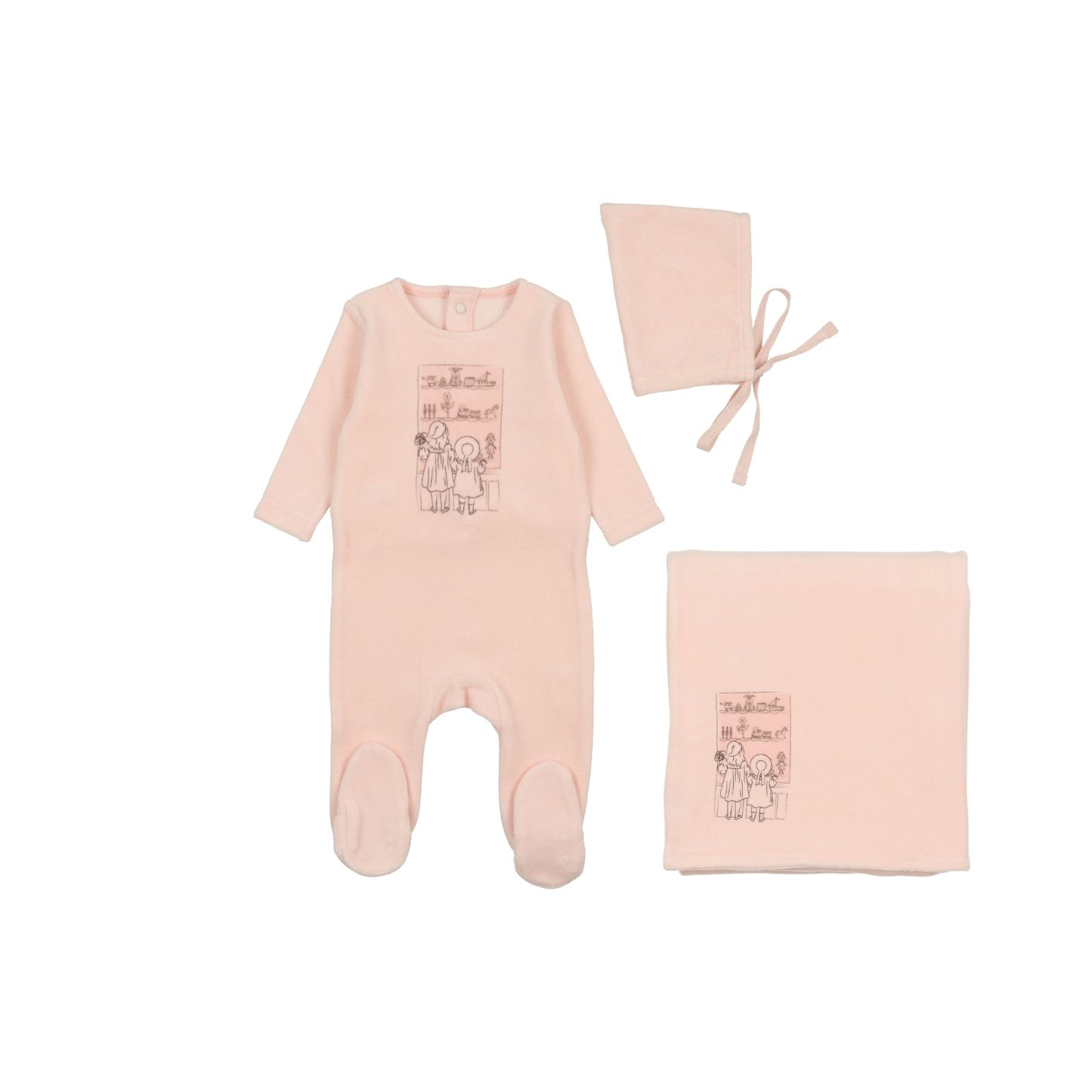 Bee and Dee Velour Window Layette Set