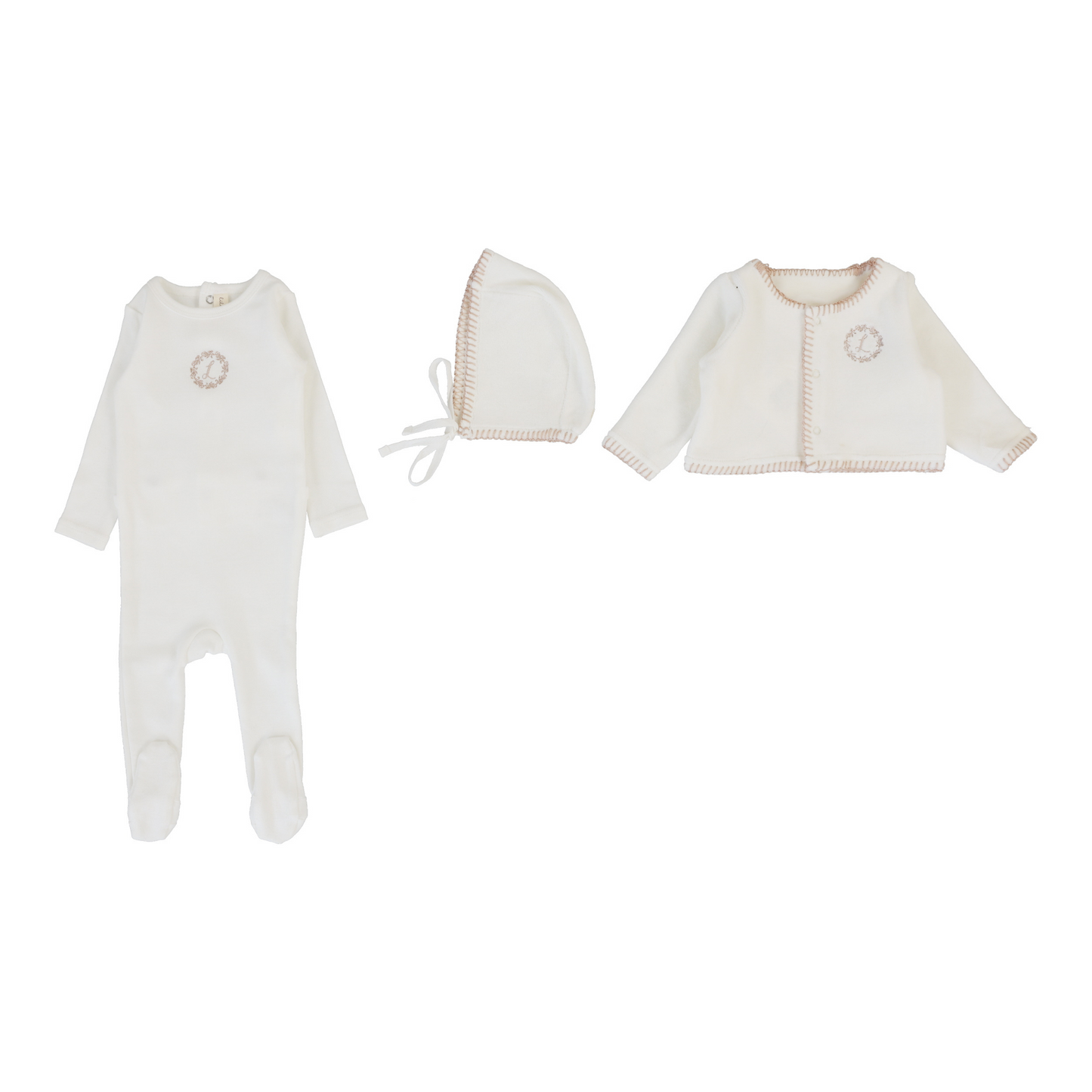Lilette Velour Cardi Footie Set