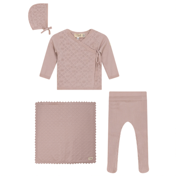 Bebe Bella Knitted Wrap Baby Set With Blanket