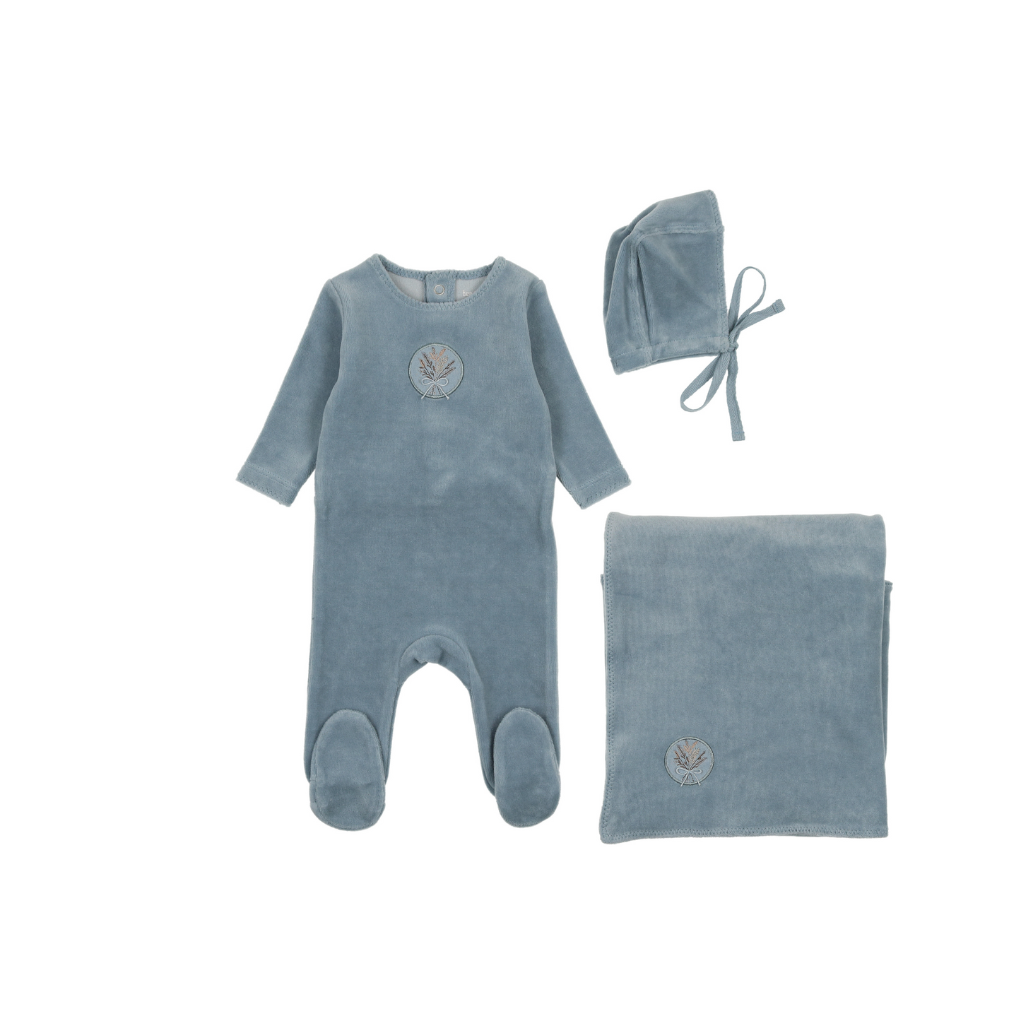 Bee and Dee Embroidered Center Embossed Layette Set