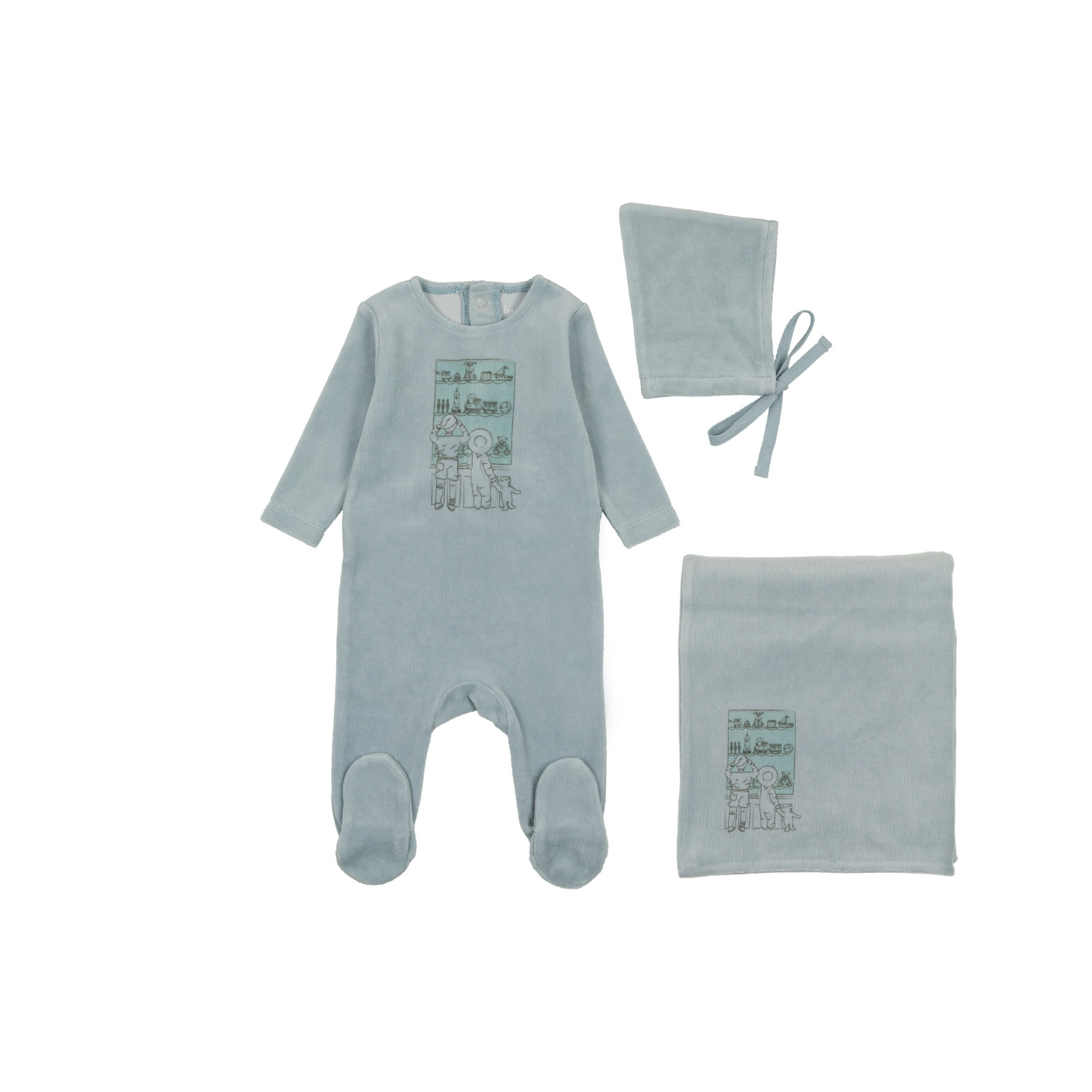Bee and Dee Velour Window Layette Set