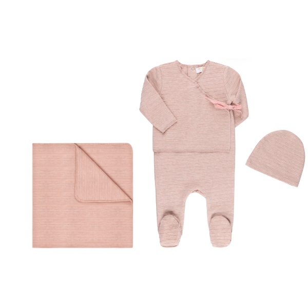 Tricot Bebe Heather Striped Layette Set