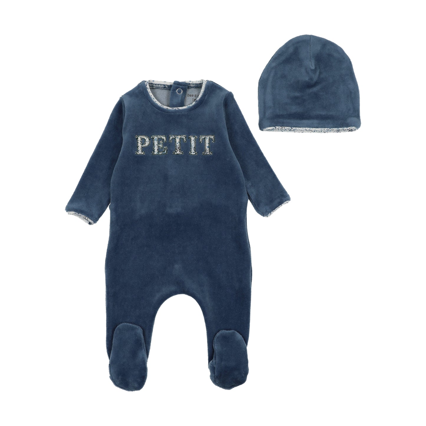 Bee and Dee Velour Petite Footie Set