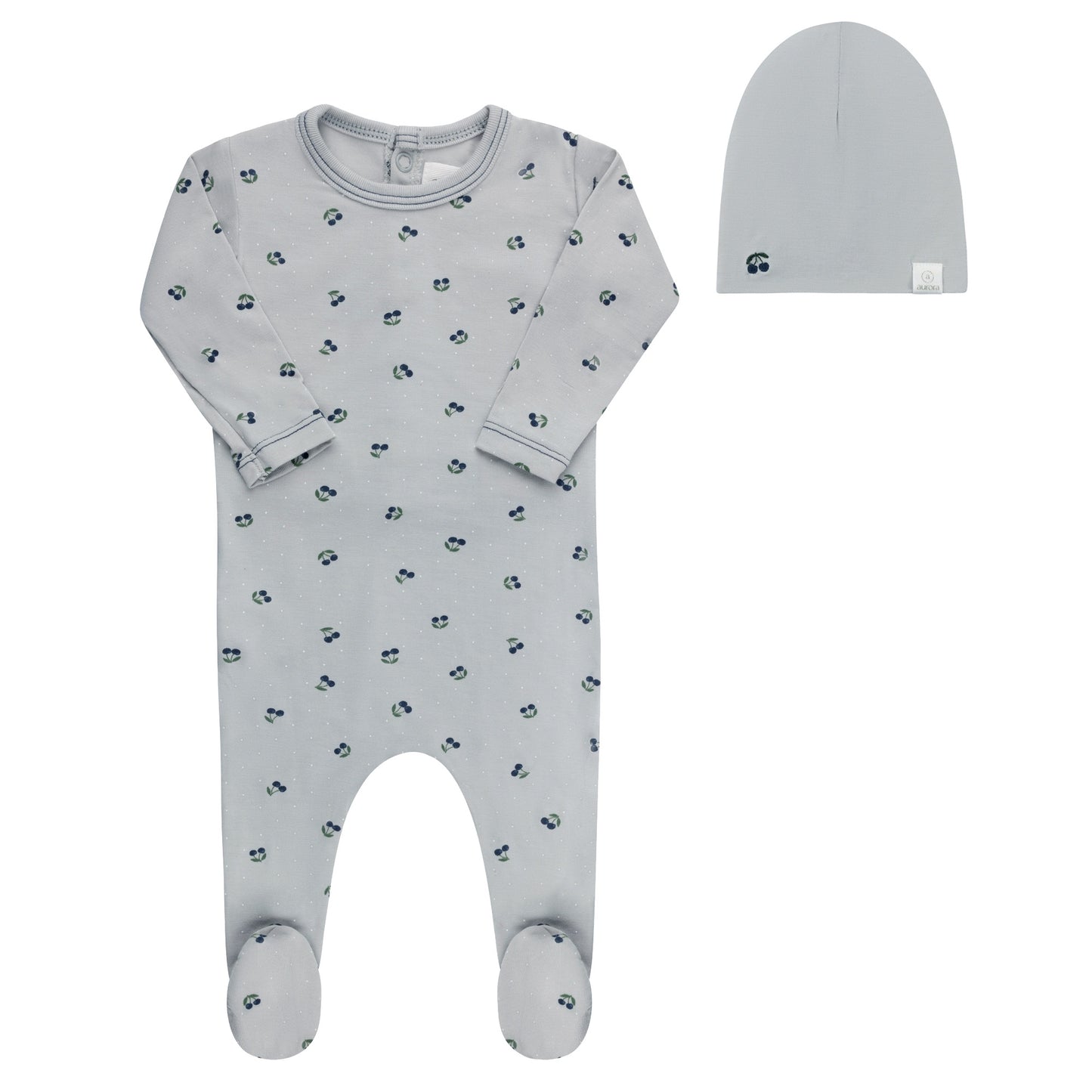 Aurora By Ely's & Co. Modal Cherry Print Footie Set