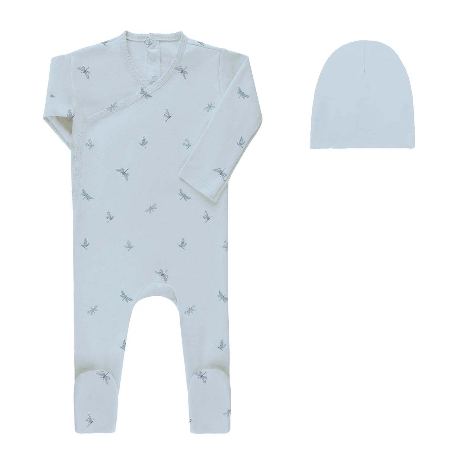 Aurora Jersey Cotton Butterfly/Dragonfly Footie Set