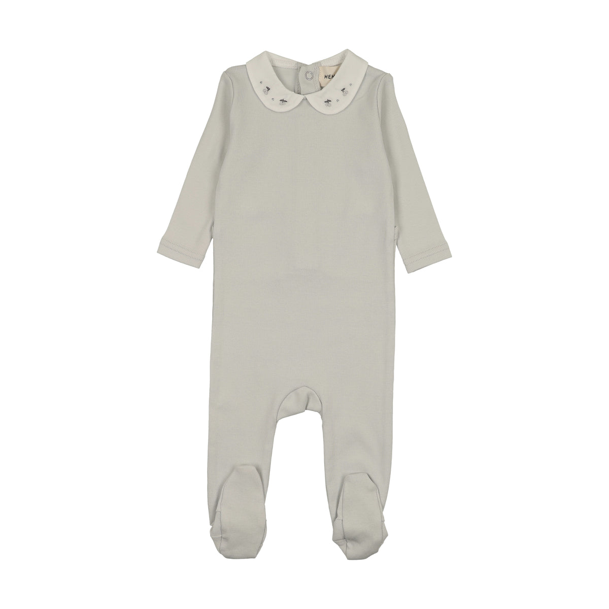 Mema Knits Embroidered Collar Base Footie