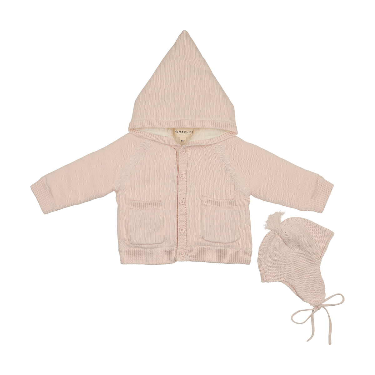 Mema Knits Sherpa Lined Sweater + Bonnet