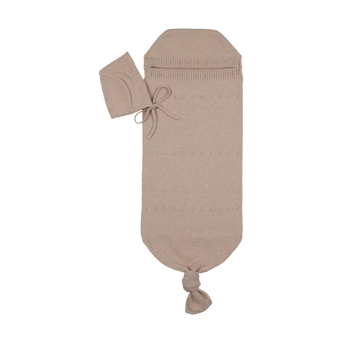 Peluche Pointelle Knit Cocoon & Bonnet