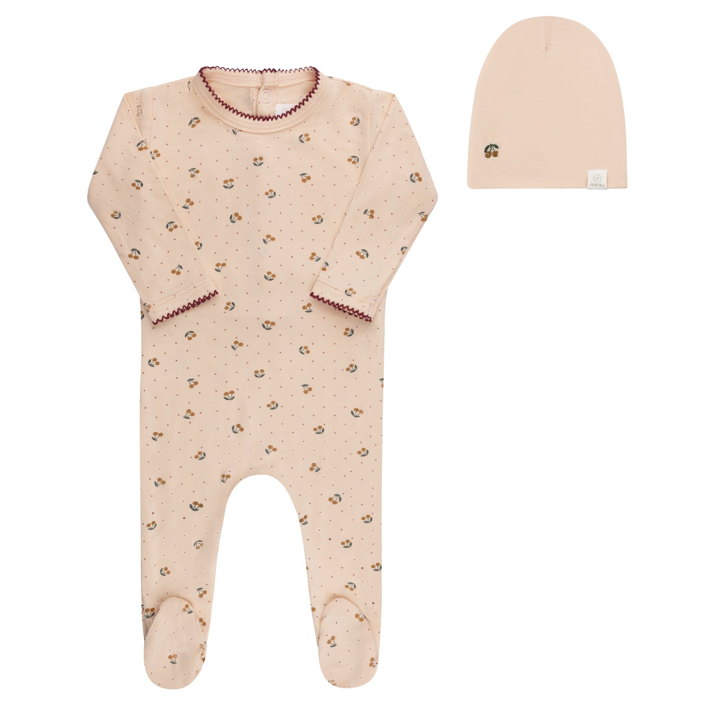 Aurora By Ely's & Co. Modal Cherry Print Footie Set