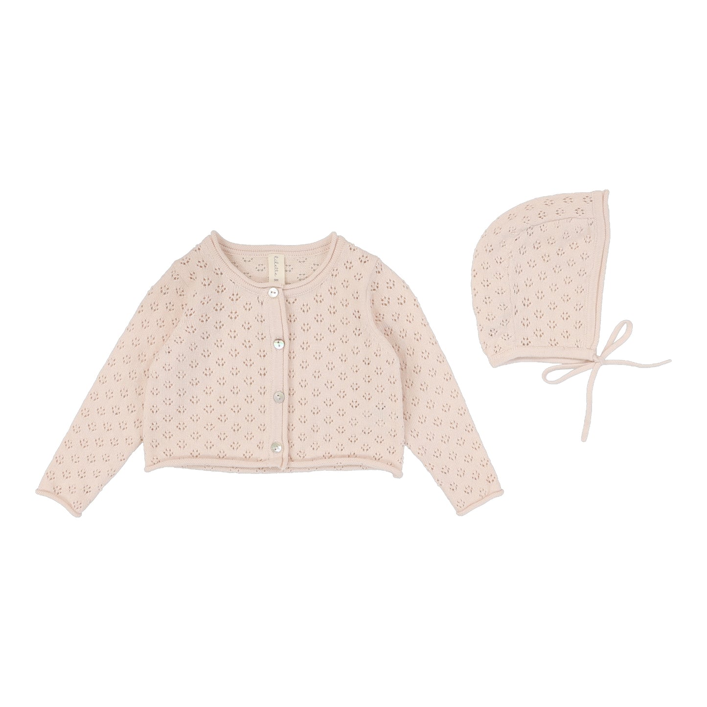 Lilette Pointelle Cardigan and Bonnet