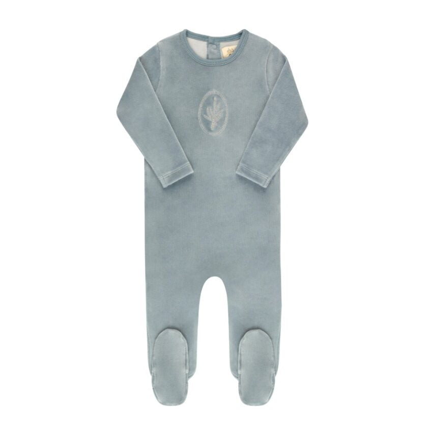 Ely's & Co. Velour Center Floral Footie
