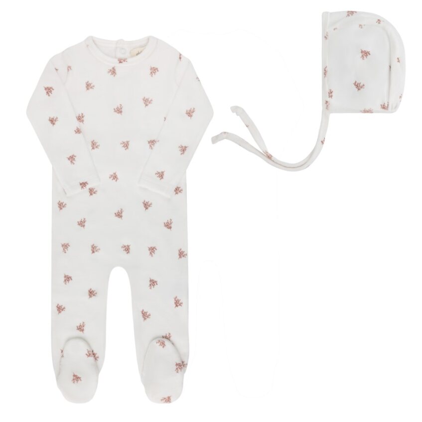 Ely's & Co. Velour Leaf Footie Set