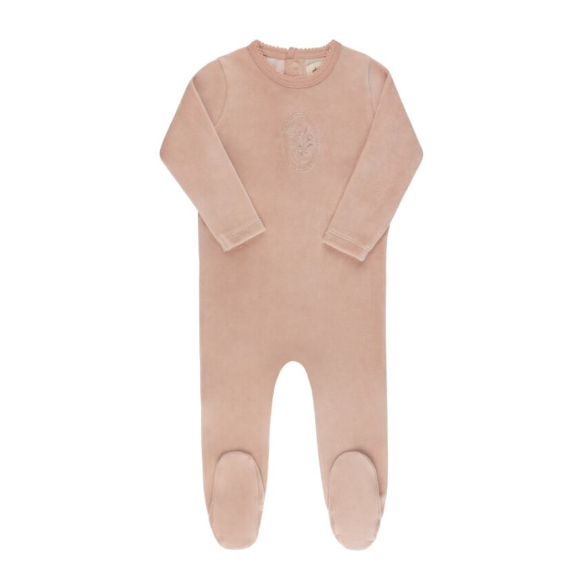 Ely's & Co. Velour Center Floral Footie